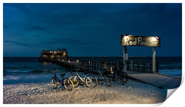 The Rod & Reel Pier Print by Neal P