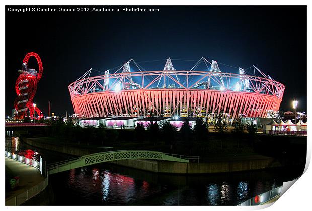 Olympic Stadium by night Print by Caroline Opacic