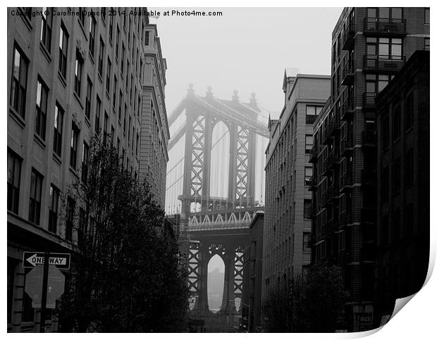Brooklyn Bridge in NYC Print by Caroline Opacic