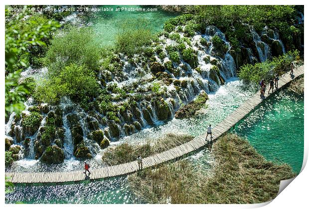 Lower lakes at Plitvice Lakes National Park, Croat Print by Caroline Opacic