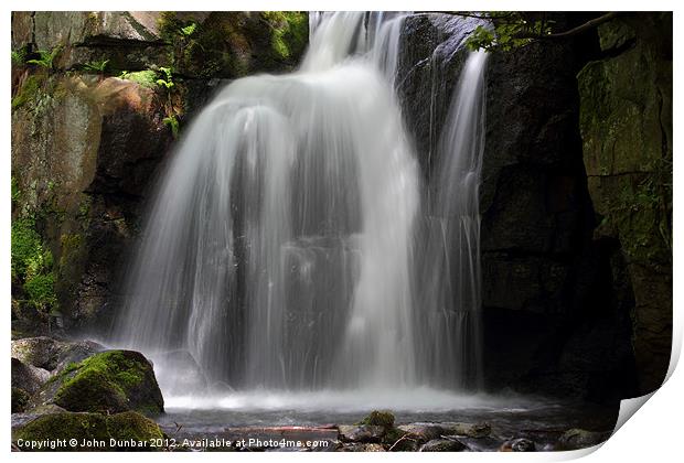 Waterfall at Lumsdale Print by John Dunbar