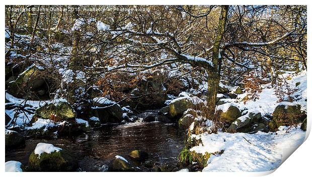 Burbage Brook in Winter Print by John Dunbar