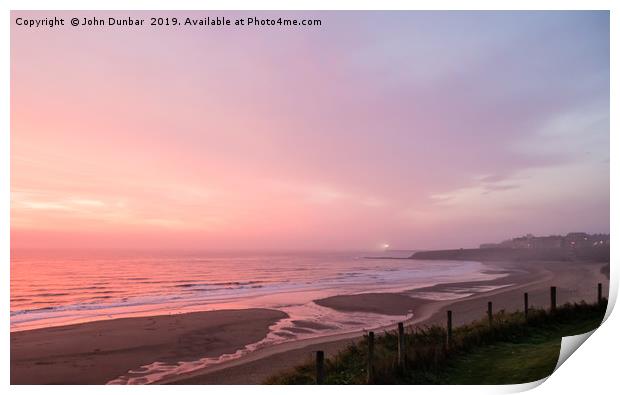 Dawn On Tynemouth Beach Print by John Dunbar