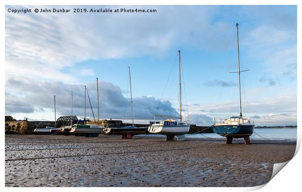 Beadnell Habour Print by John Dunbar