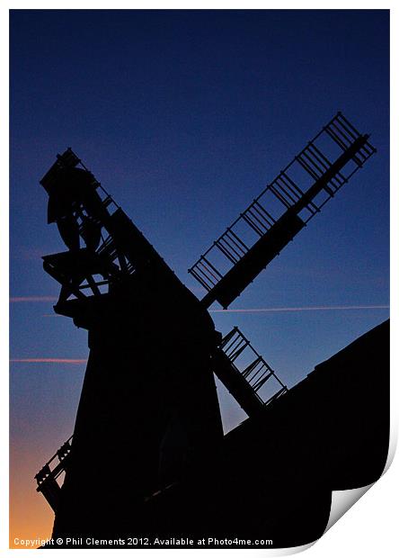 Polegate Windmill Print by Phil Clements