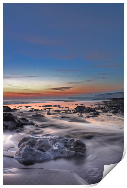 Low Tide At Birling Gap Print by Phil Clements