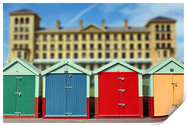 Brighton Beach Huts Print by Phil Clements
