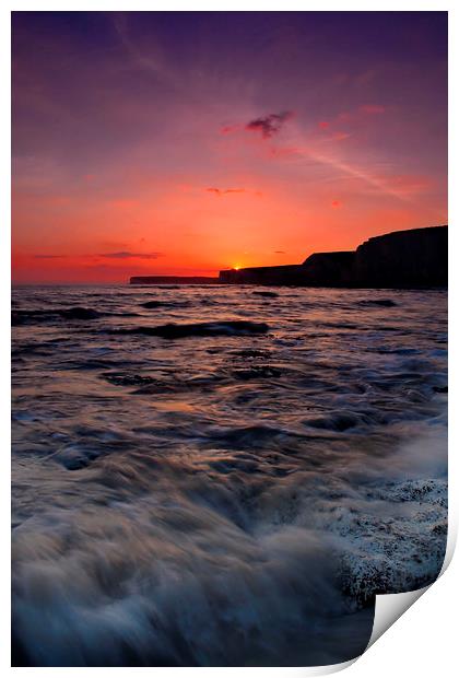 Birling Gap Sunset Print by Phil Clements