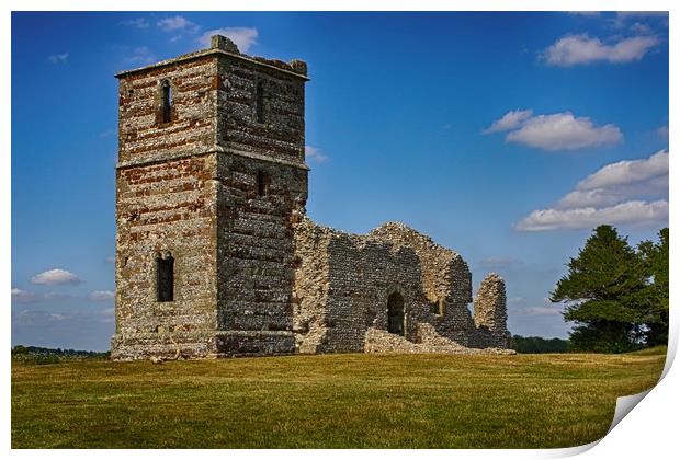 Knowlton Church Ruins, Dorset Print by Phil Clements