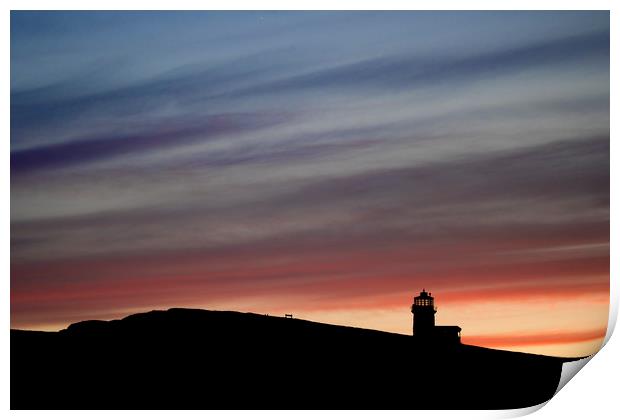 Belle Tout Eastbourne Sunset Print by Phil Clements