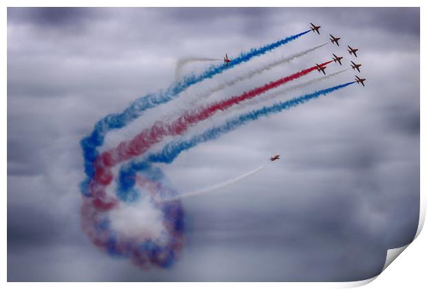 Red Arrows Tornado Print by Phil Clements