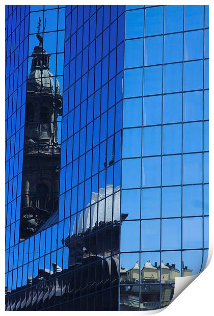Old and New, a reflection Print by Nick Fulford