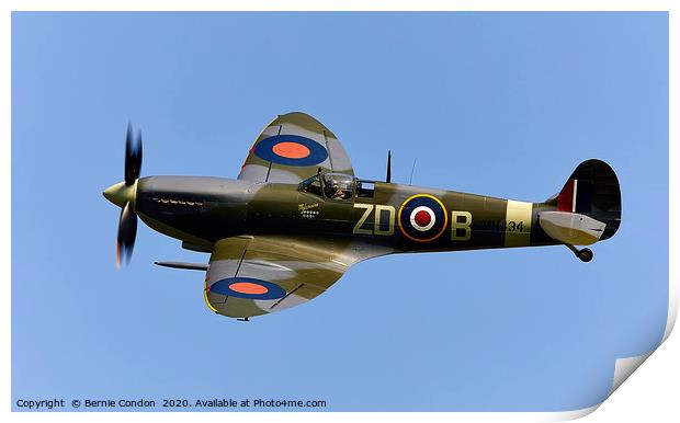 Spitfire Print by Bernie Condon