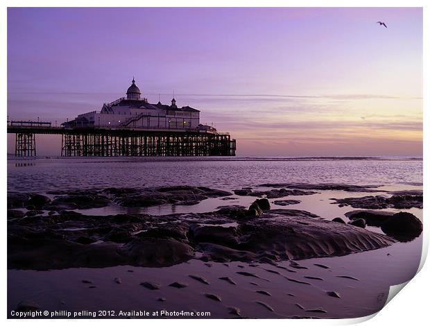 Pier at Dawn Print by camera man