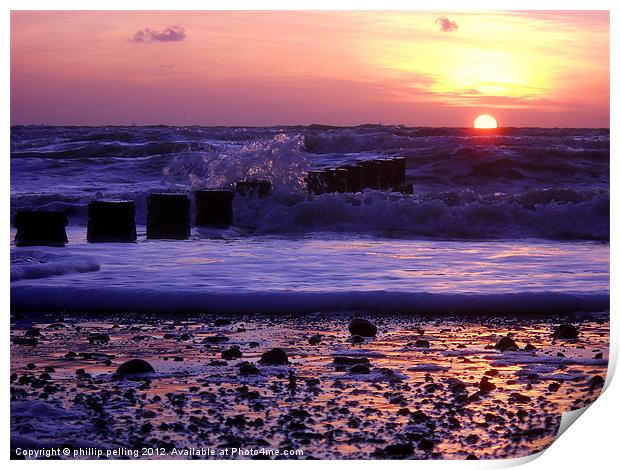 Dawn surf Print by camera man