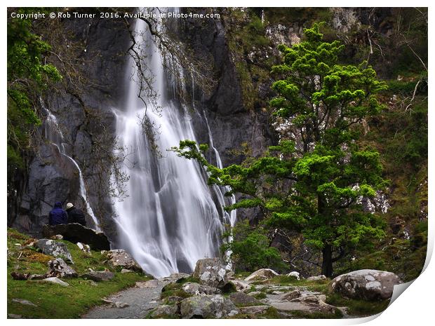 Aber Falls Snowdonia Print by Rob Turner