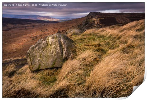 Windy Day on Stanage Edge. Print by Rob Turner