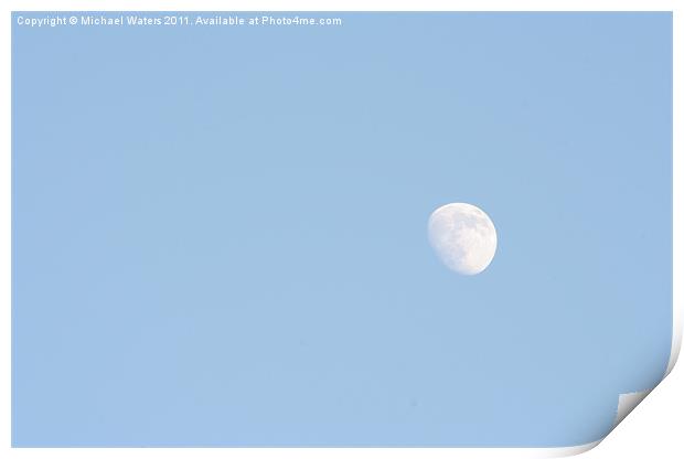 Daylight Moon Print by Michael Waters Photography
