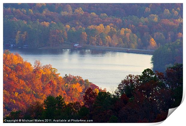 Autumn Lake Print by Michael Waters Photography