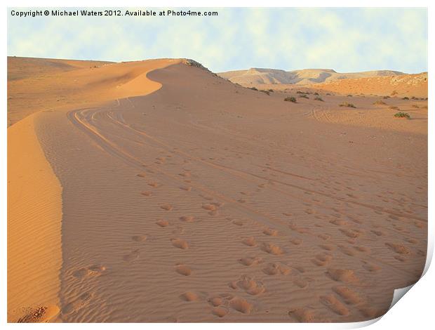 Footprints in the Sand Print by Michael Waters Photography