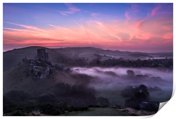 Corfe Sunrise Print by Philip Male