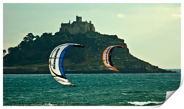 Racing kites Print by Andrew Driver