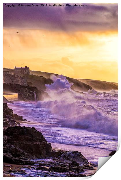 Porthleven seafront Print by Andrew Driver