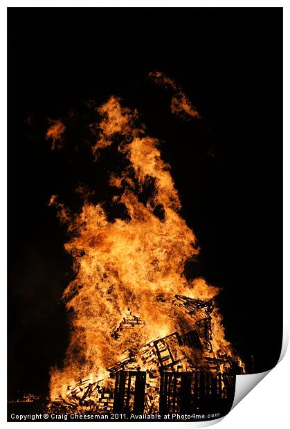 Bonfire Print by Craig Cheeseman