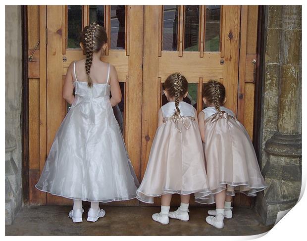 Three Little Bridesmaids Print by Alan Kirkby