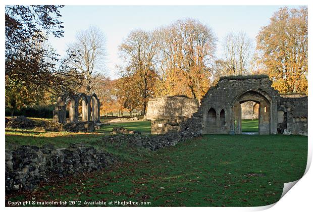HAILES ABBEY RUINS Print by malcolm fish