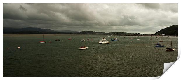 Boats on the Menai Strait Print by malcolm fish