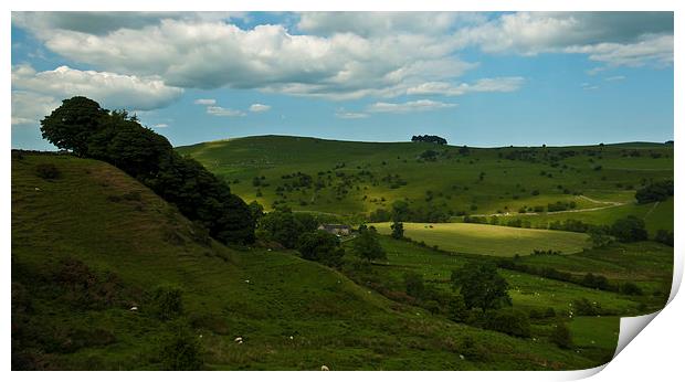 Countryside of Hartington Print by malcolm fish