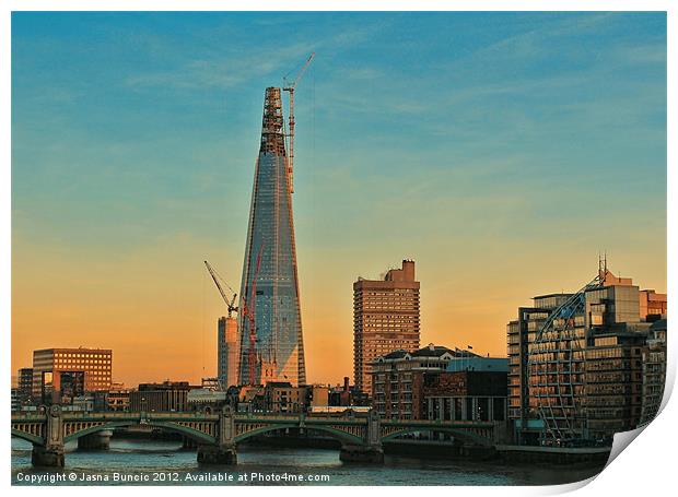 Building The Shard Print by Jasna Buncic