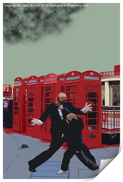 London Matrix, Punching Mr Smith Print by Jasna Buncic