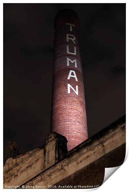 Truman Chimney in Brick Lane Print by Jasna Buncic