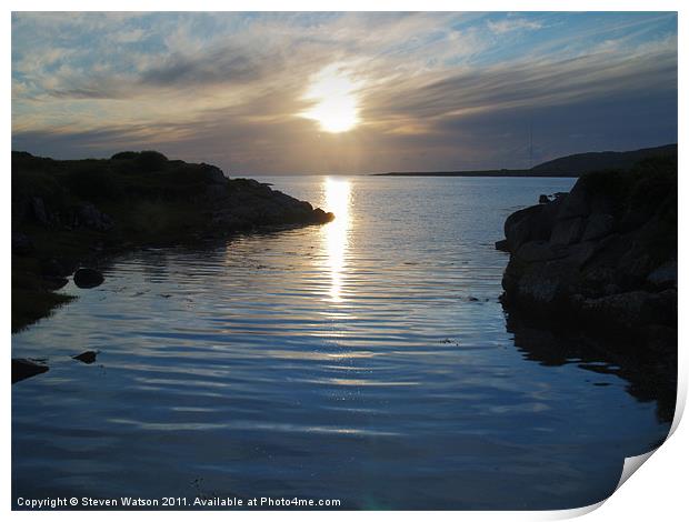 Trawenagh Bay at Sunset Print by Steven Watson
