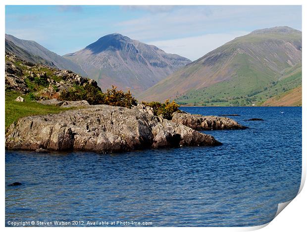 Wast Water and Great Gable Print by Steven Watson