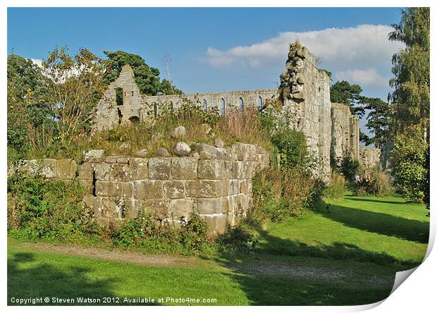 Jervaulx Abbey Print by Steven Watson