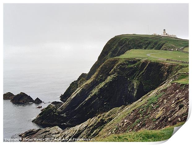 The Slithers and Sumburgh Head Print by Steven Watson