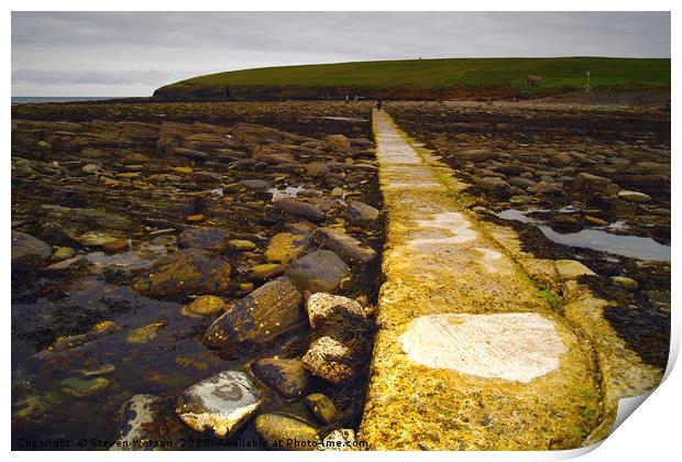 Birsay Causeway Print by Steven Watson