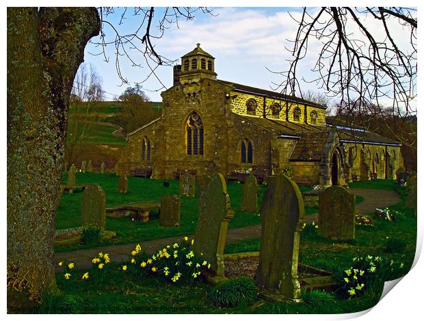 St Michael and All Angels, Linton Print by Steven Watson
