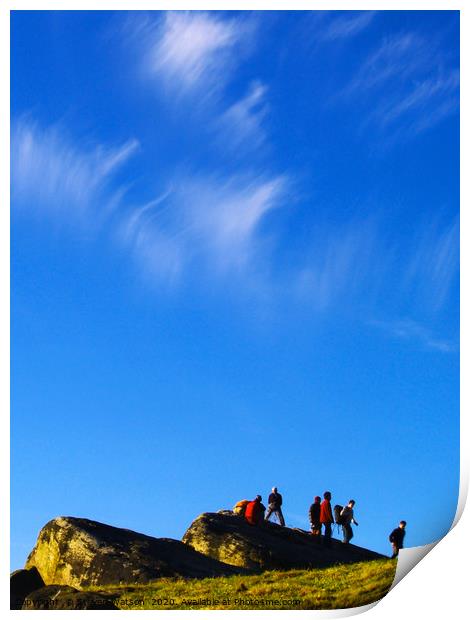 Almscliff Crag Summit Print by Steven Watson