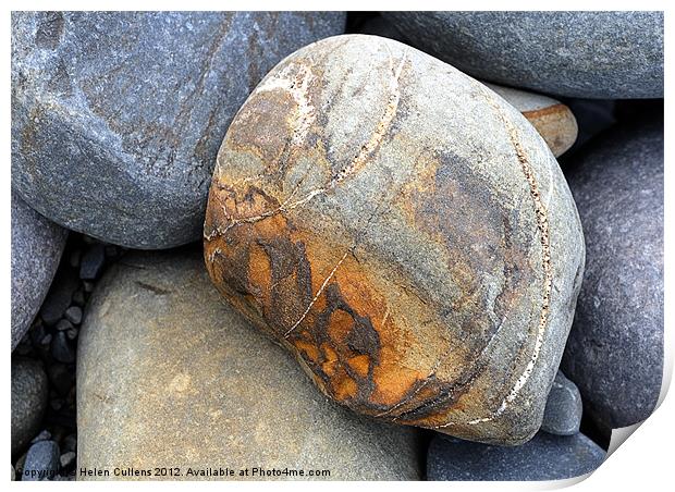 PEBBLES - NATURE'S SCULPTURES Print by Helen Cullens