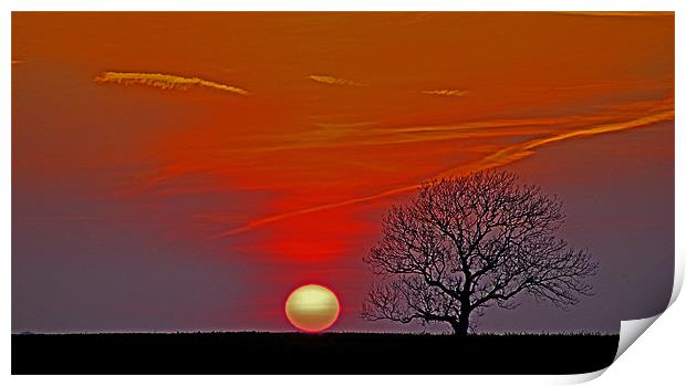 sunset over Capel-le-Ferne, Kent Print by Derek Vines