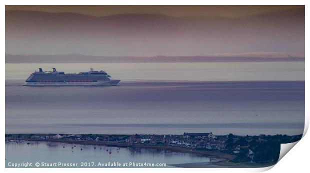 Cruise Ship Moray Firth Print by Stuart Prosser