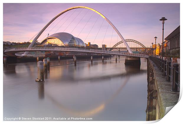Newcastle Quayside at Dawn Print by Steven Stoddart