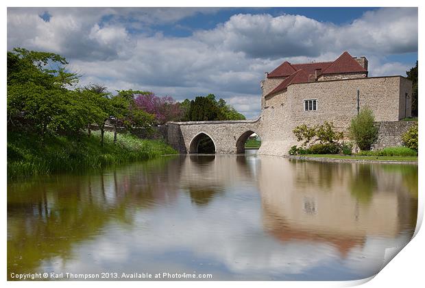 Leeds Castle Moat Print by Karl Thompson