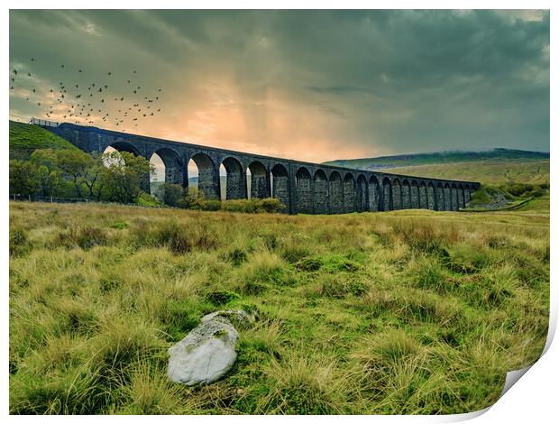 Ribblehead viaduct 2 Print by David Martin