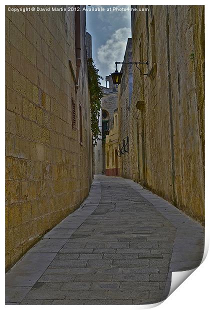 An Alley in Malta Print by David Martin