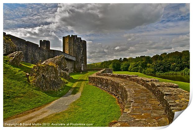 Caerphilly Castle Wales Print by David Martin